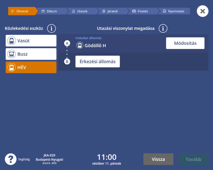 HÉV jegyvásárlás MÁV automata 2